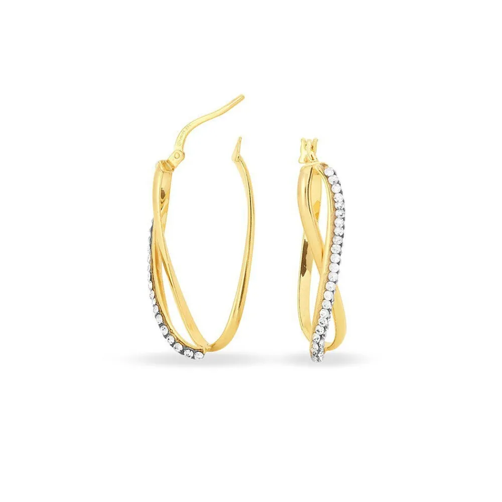 Marc Orian Boucles D'Oreilles Strass|Créoles > Créoles Domitilla Or Jaune Strass
