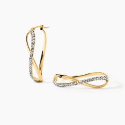 Marc Orian Boucles D'Oreilles Strass|Créoles > Créoles Domitilla Or Jaune Strass