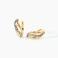 Marc Orian Boucles D'Oreilles Strass|Créoles > Créoles Eliseo Or Jaune Strass