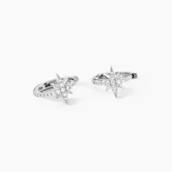 Marc Orian Créoles Argent|Bijoux Zirconium > Créoles Estrella Argent Blanc Oxyde De Zirconium