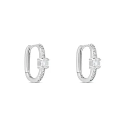 Créoles Francene Argent Blanc Oxyde De Zirconium