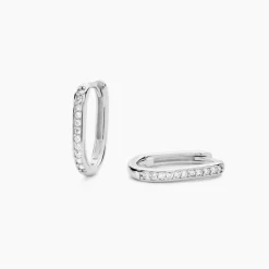 Marc Orian Créoles Argent|Bijoux Zirconium > Créoles Haniya Argent Blanc Oxyde De Zirconium
