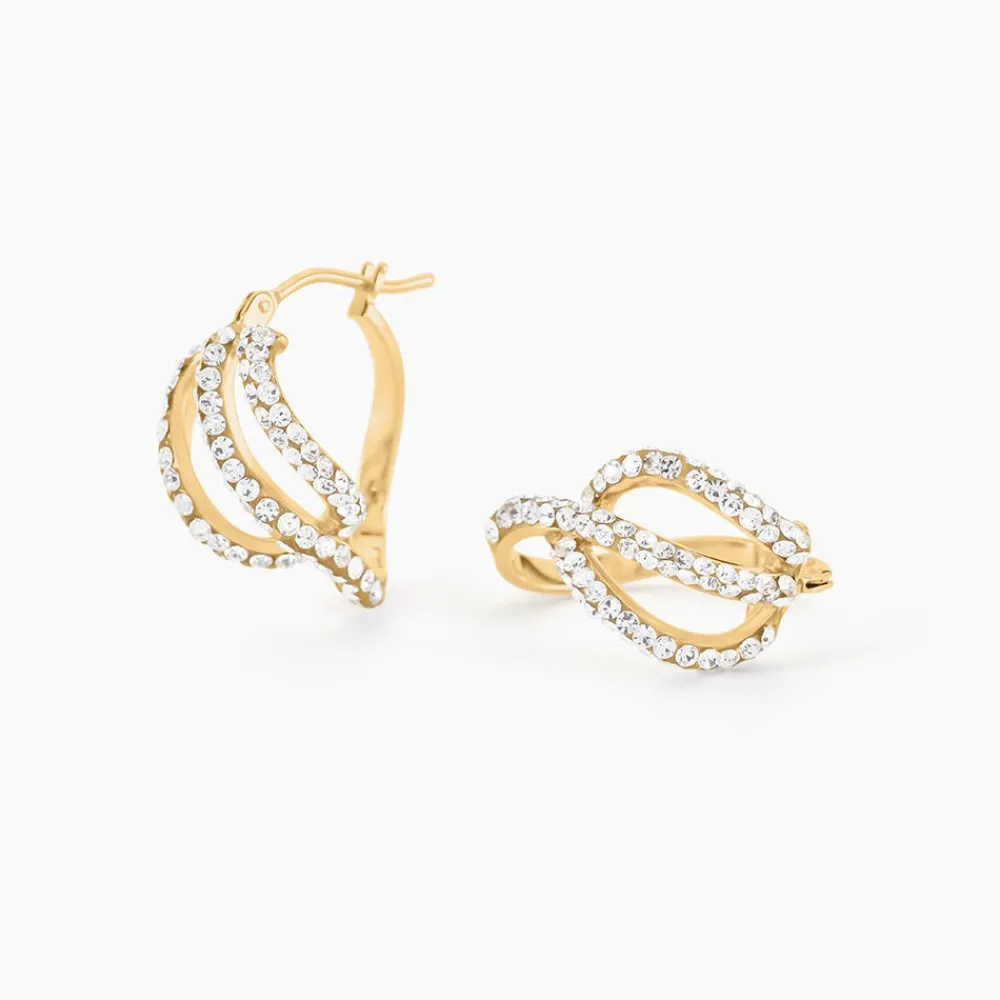 Marc Orian Boucles D'Oreilles Strass|Créoles > Créoles Hewie Or Jaune Strass