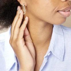 Marc Orian Boucles D'Oreilles Strass|Créoles > Créoles Hilharriette Or Jaune Strass