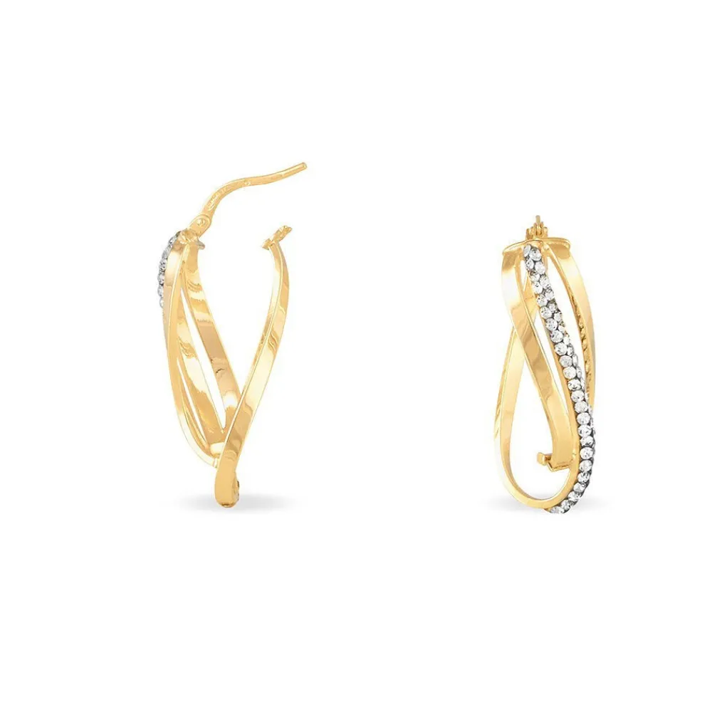 Marc Orian Boucles D'Oreilles Strass|Créoles > Créoles Hilharriette Or Jaune Strass