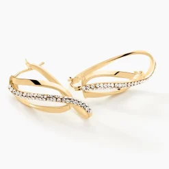 Marc Orian Boucles D'Oreilles Strass|Créoles > Créoles Hilharriette Or Jaune Strass