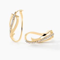 Marc Orian Boucles D'Oreilles Strass|Créoles > Créoles Hilharriette Or Jaune Strass