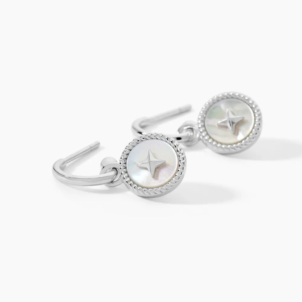 Marc Orian Créoles Argent|Créoles > Créoles Izarra Argent Blanc Nacre