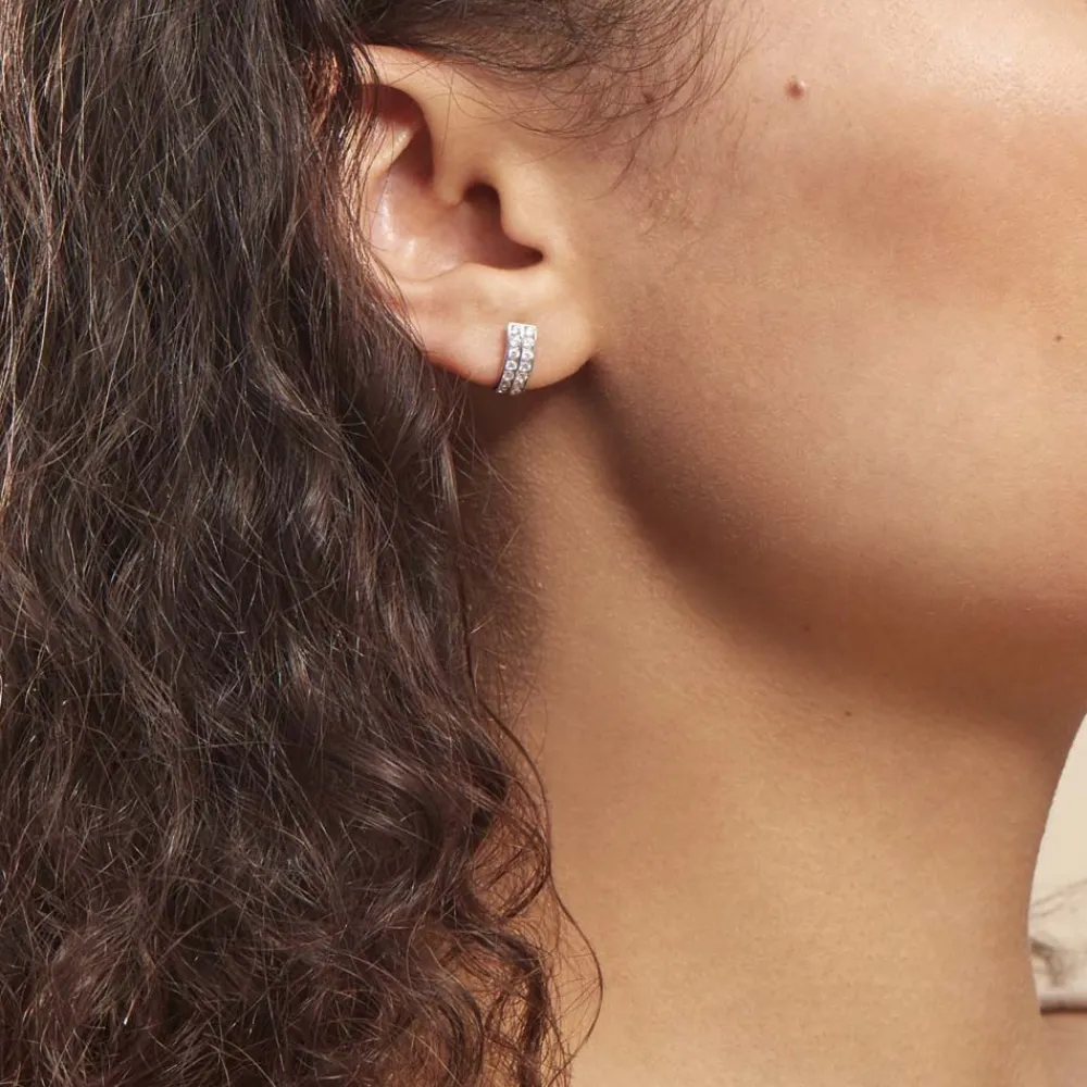 Marc Orian Bijoux Zirconium|Créoles > Créoles Jacobee Rondes Or Blanc Oxyde De Zirconium
