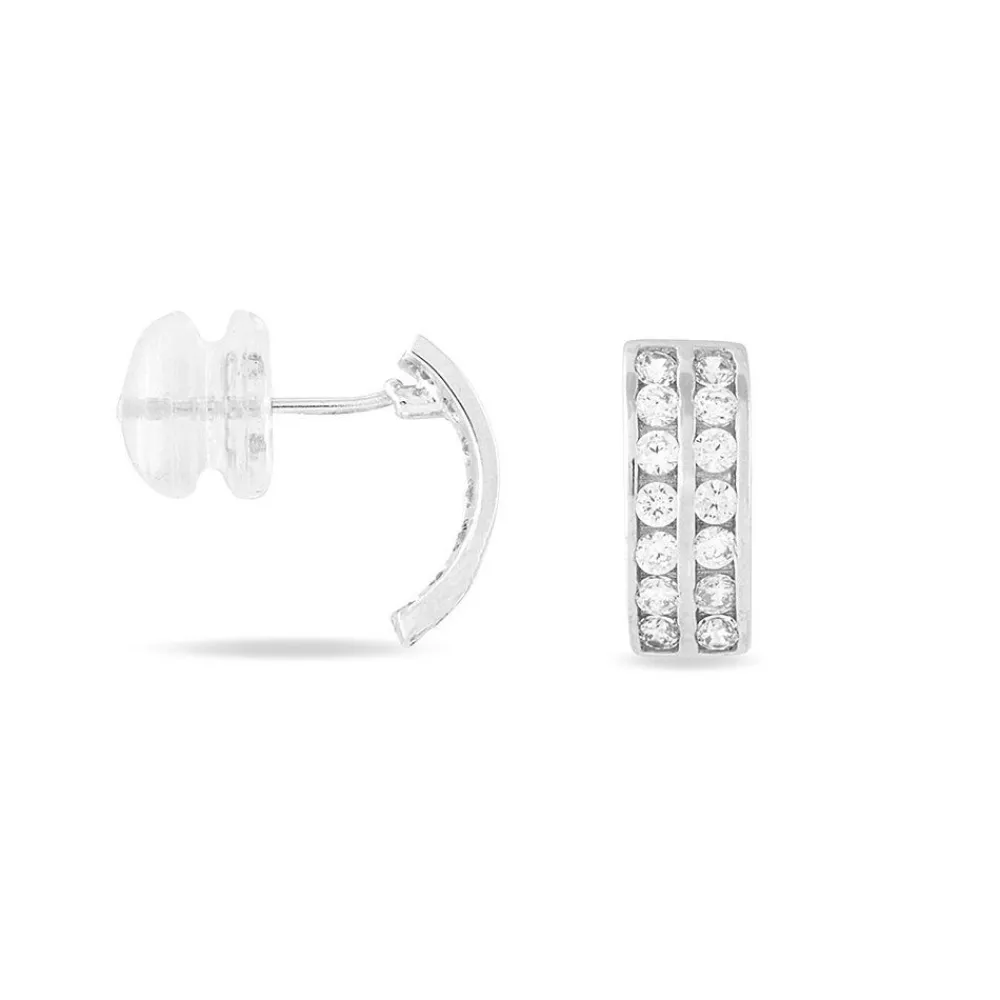 Marc Orian Bijoux Zirconium|Créoles > Créoles Jacobee Rondes Or Blanc Oxyde De Zirconium