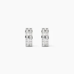 Marc Orian Bijoux Zirconium|Créoles > Créoles Jacobee Rondes Or Blanc Oxyde De Zirconium