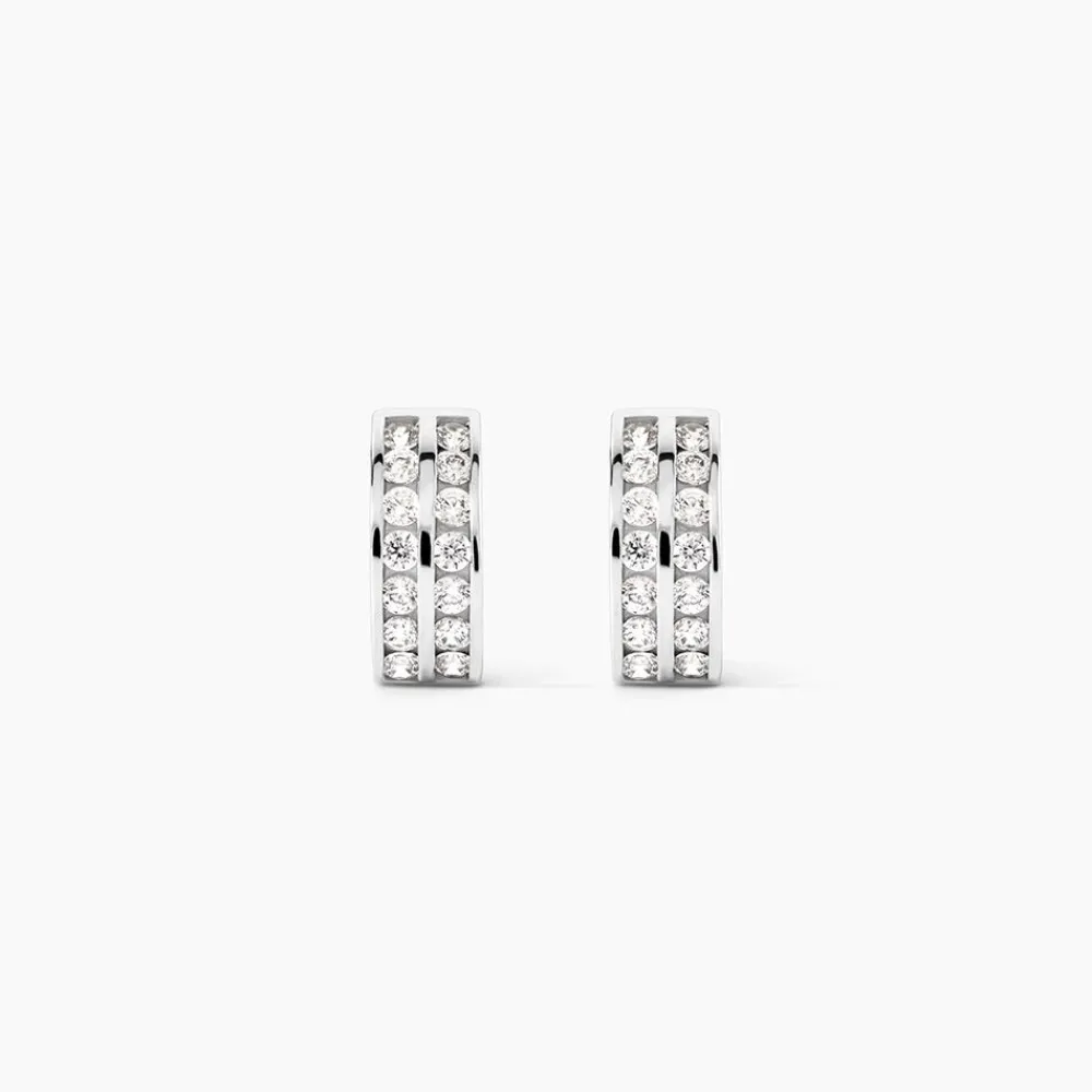 Marc Orian Bijoux Zirconium|Créoles > Créoles Jacobee Rondes Or Blanc Oxyde De Zirconium