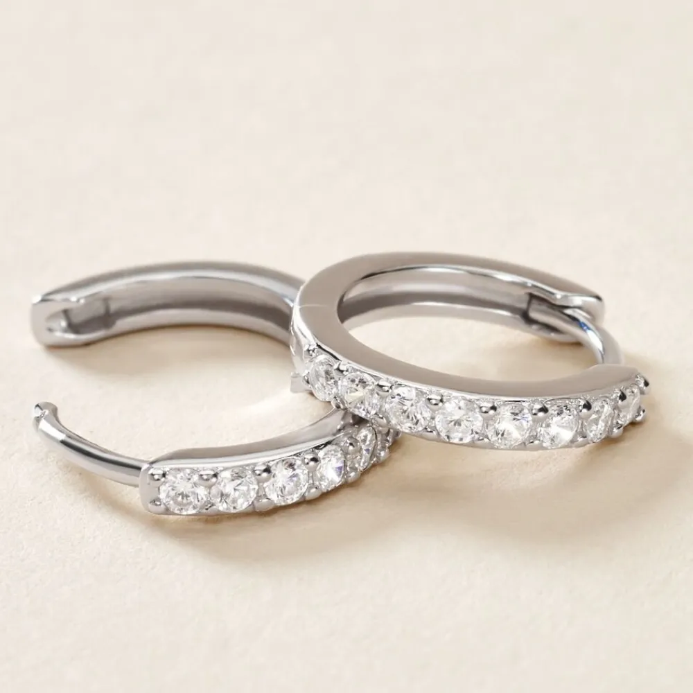 Marc Orian Créoles Argent|Bijoux Zirconium > Créoles Jussi Argent Blanc Oxyde De Zirconium