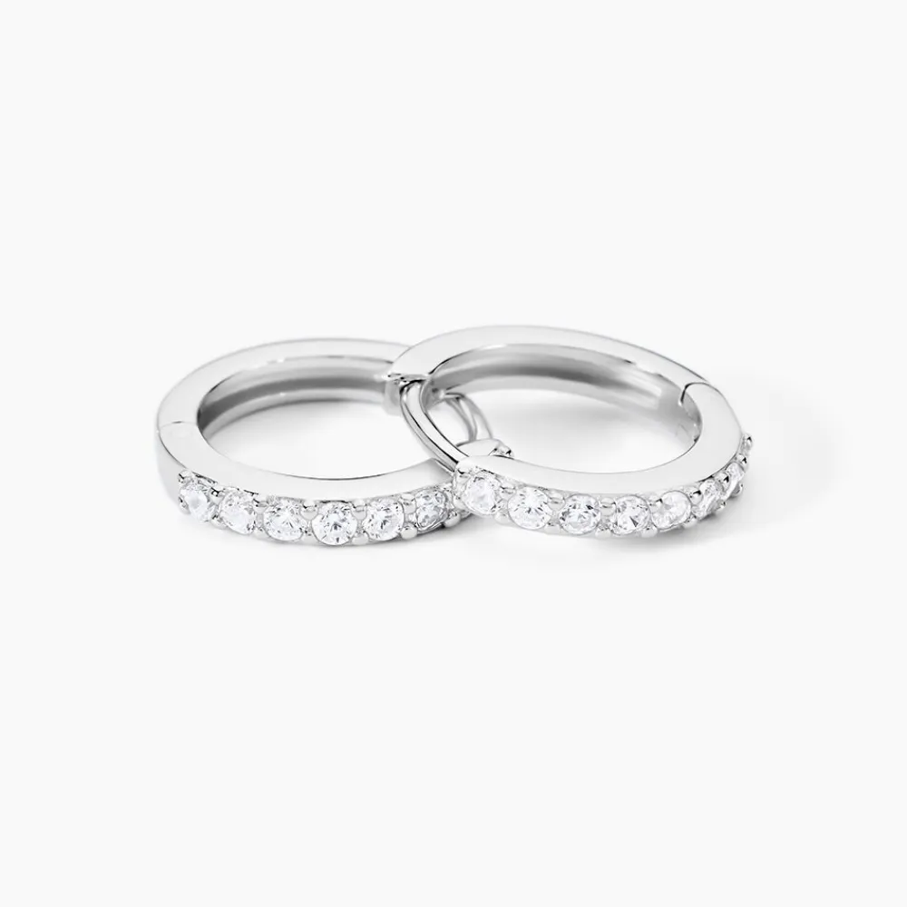 Marc Orian Créoles Argent|Bijoux Zirconium > Créoles Jussi Argent Blanc Oxyde De Zirconium