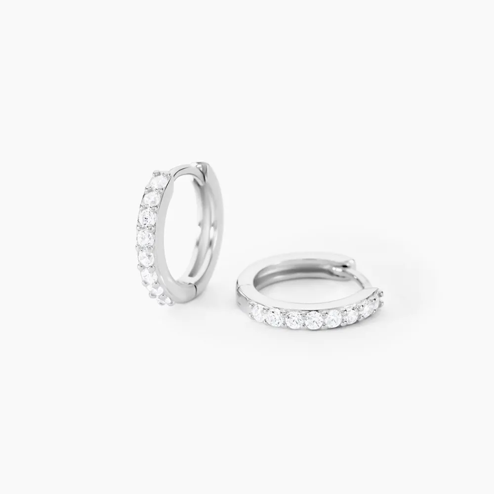 Marc Orian Créoles Argent|Bijoux Zirconium > Créoles Jussi Argent Blanc Oxyde De Zirconium