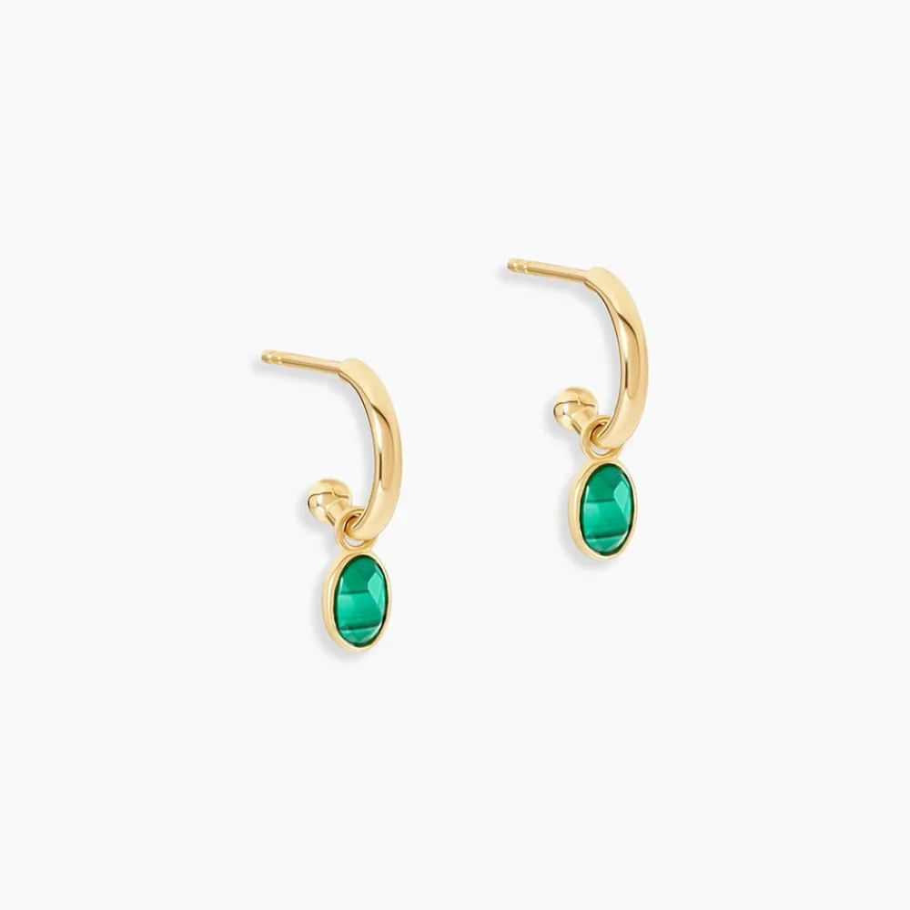 Marc Orian Créoles|Créoles Femme > Créoles Kakalina Or Jaune Malachite