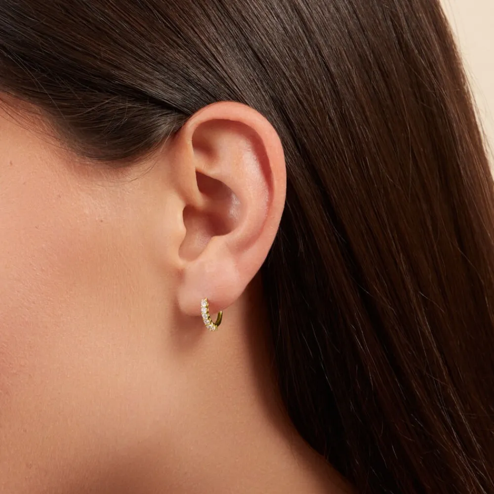 Marc Orian Bijoux Or|Boucles D'Oreilles Mariage > Créoles Kean Or Jaune Diamant Synthétique