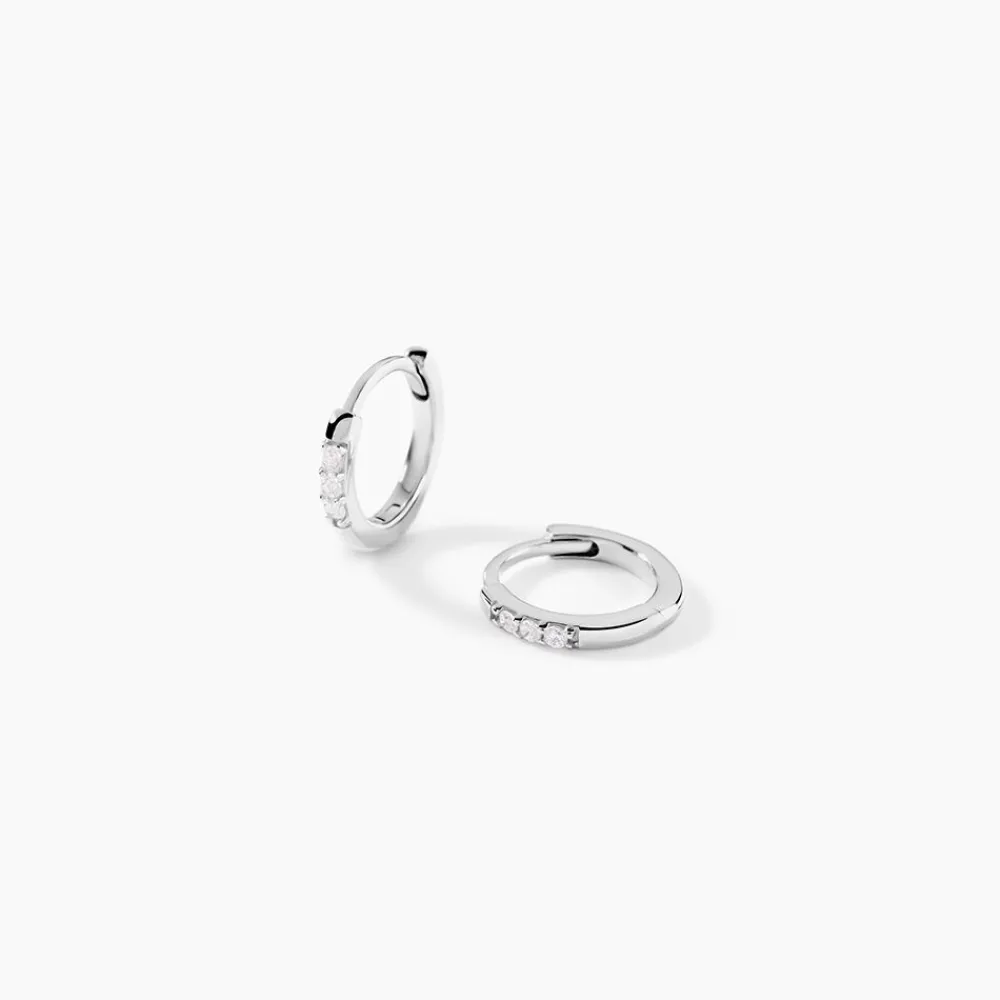 Marc Orian Créoles Argent|Bijoux Zirconium > Créoles Lauralie Argent Blanc Oxyde De Zirconium
