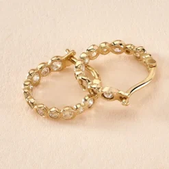 Marc Orian Bijoux Zirconium|Créoles > Créoles Lennon Or Jaune Oxyde De Zirconium