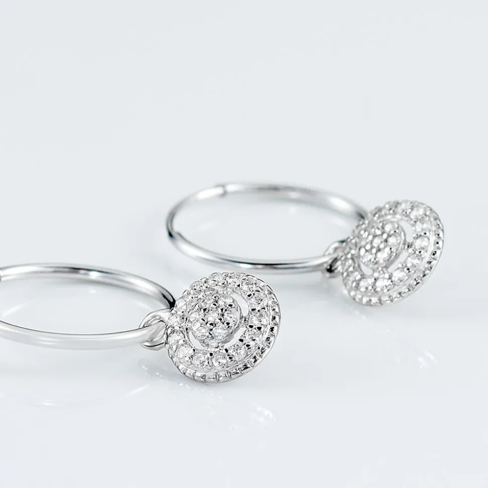 Créoles Lulu Or Blanc Oxyde
