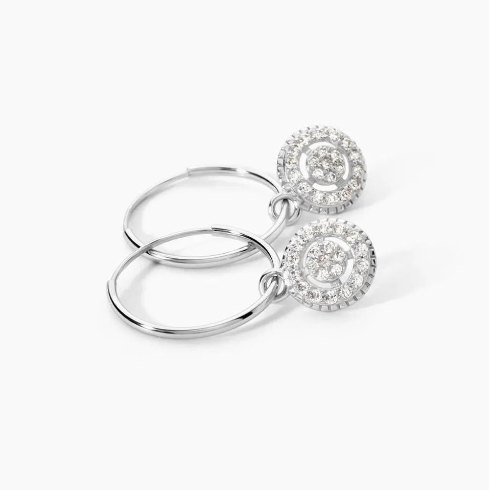 Créoles Lulu Or Blanc Oxyde