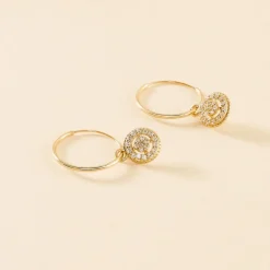Marc Orian Bijoux Zirconium|Créoles > Créoles Lulu Or Jaune Oxyde