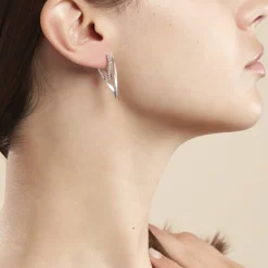 Marc Orian Boucles D'Oreilles Strass|Créoles > Créoles Luna Or Blanc Strass