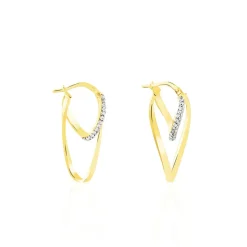 Marc Orian Boucles D'Oreilles Strass|Créoles > Créoles Luna Or Jaune Strass