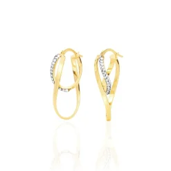 Marc Orian Boucles D'Oreilles Strass|Créoles > Créoles Luna Or Jaune Strass
