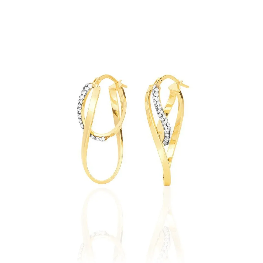 Marc Orian Boucles D'Oreilles Strass|Créoles > Créoles Luna Or Jaune Strass