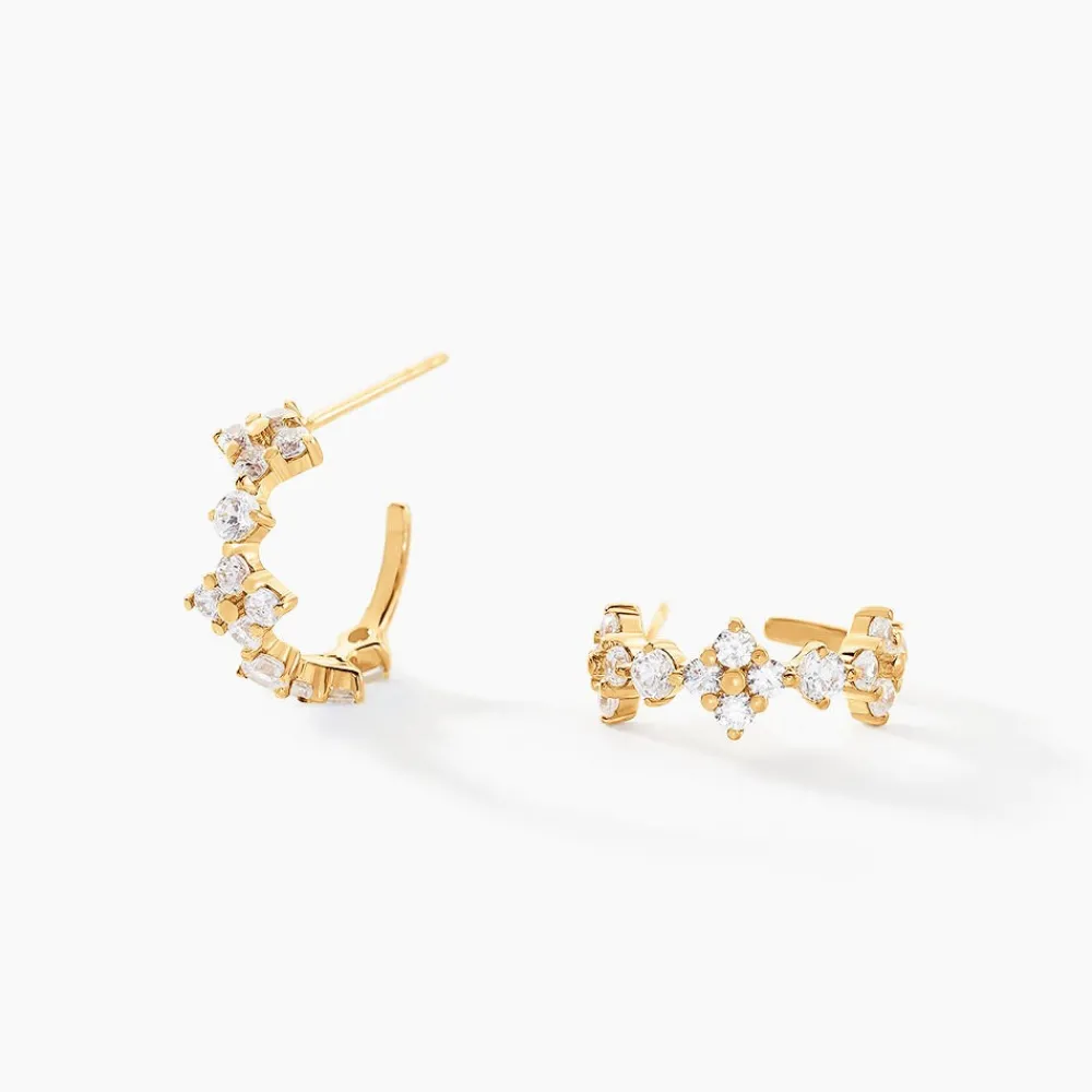 Marc Orian Bijoux Zirconium|Créoles > Créoles Majestueuse Or Jaune Oxyde De Zirconium