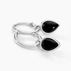 Marc Orian Créoles Argent|Créoles > Créoles Mentissa Argent Blanc Agate