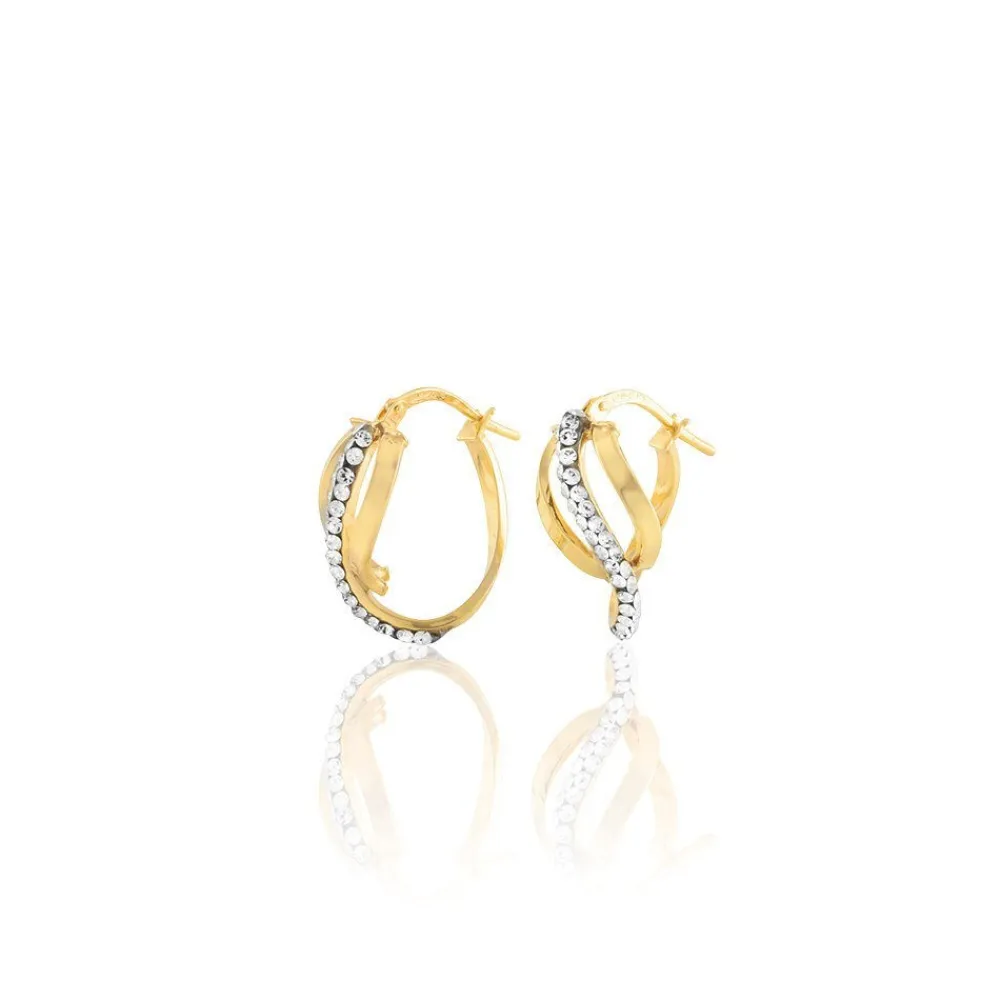 Marc Orian Boucles D'Oreilles Strass|Créoles > Créoles Mitica Or Jaune Strass