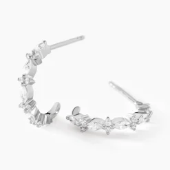Créoles Naura Argent Blanc Oxyde De Zirconium
