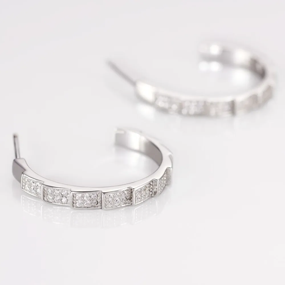 Marc Orian Créoles Argent|Bijoux Zirconium > Créoles Nevada Rondes Argent Blanc Oxyde De Zirconium