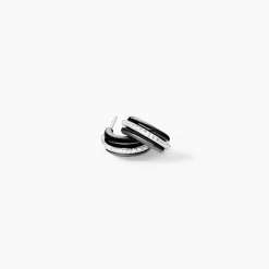 Marc Orian Créoles Argent|Créoles > Créoles Noci Demi Cercle Argent Blanc Céramique Et Oxyde De Zirconium