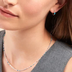 Marc Orian Créoles Argent|Créoles > Créoles Ocean Argent Blanc Turquoise