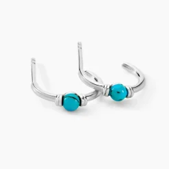 Marc Orian Créoles Argent|Créoles > Créoles Ocean Argent Blanc Turquoise