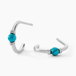 Marc Orian Créoles Argent|Créoles > Créoles Ocean Argent Blanc Turquoise