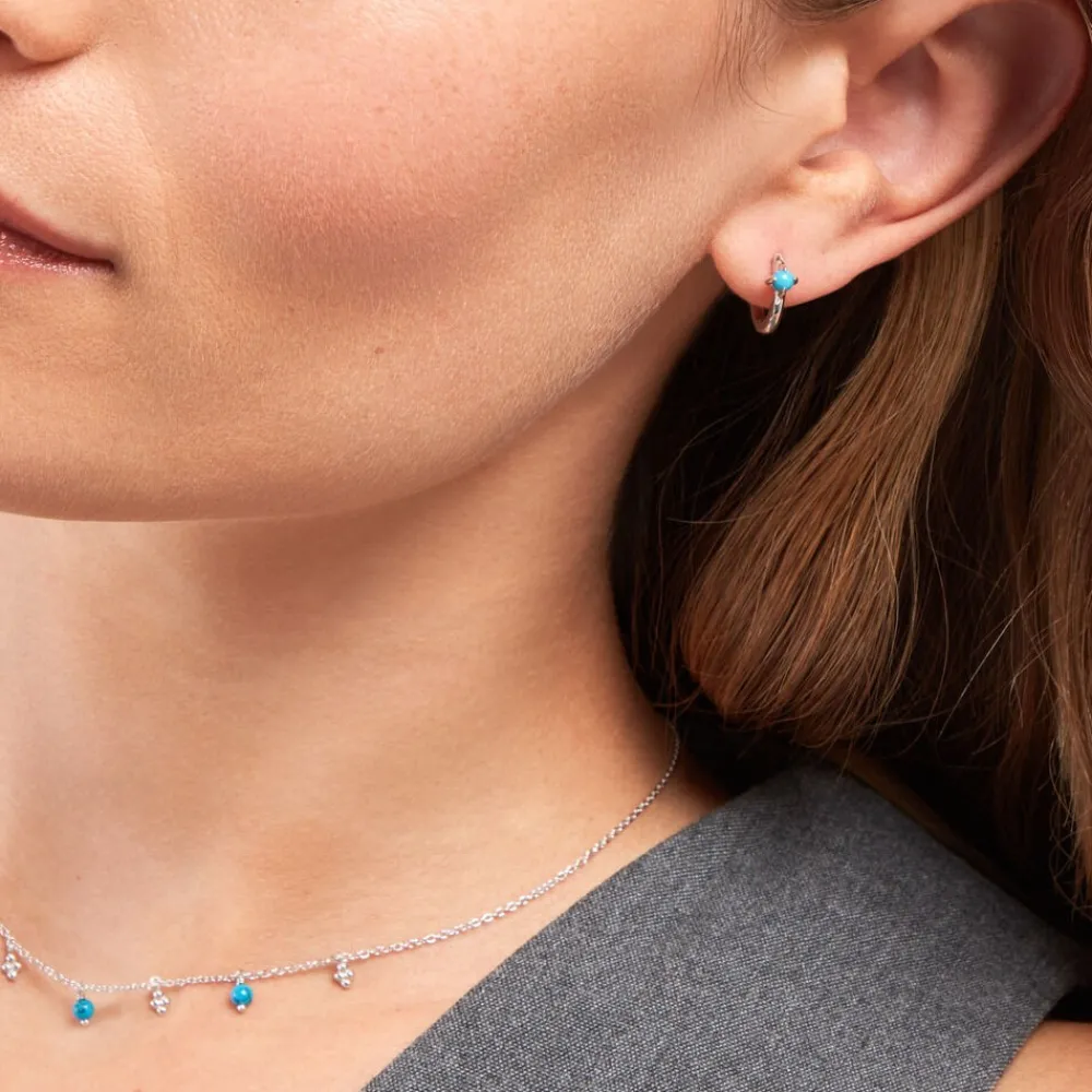 Marc Orian Créoles Argent|Créoles > Créoles Ocean Argent Blanc Turquoise