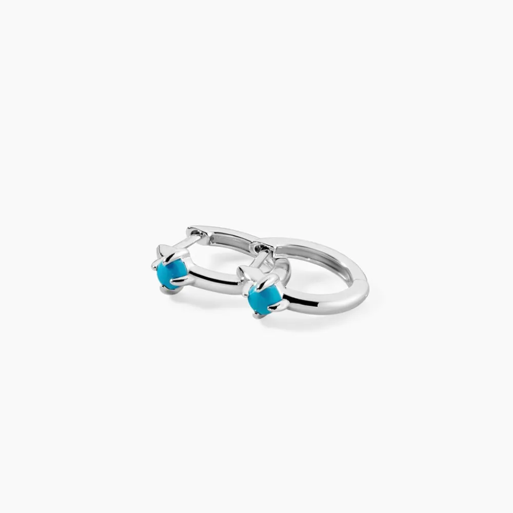 Marc Orian Créoles Argent|Créoles > Créoles Ocean Argent Blanc Turquoise