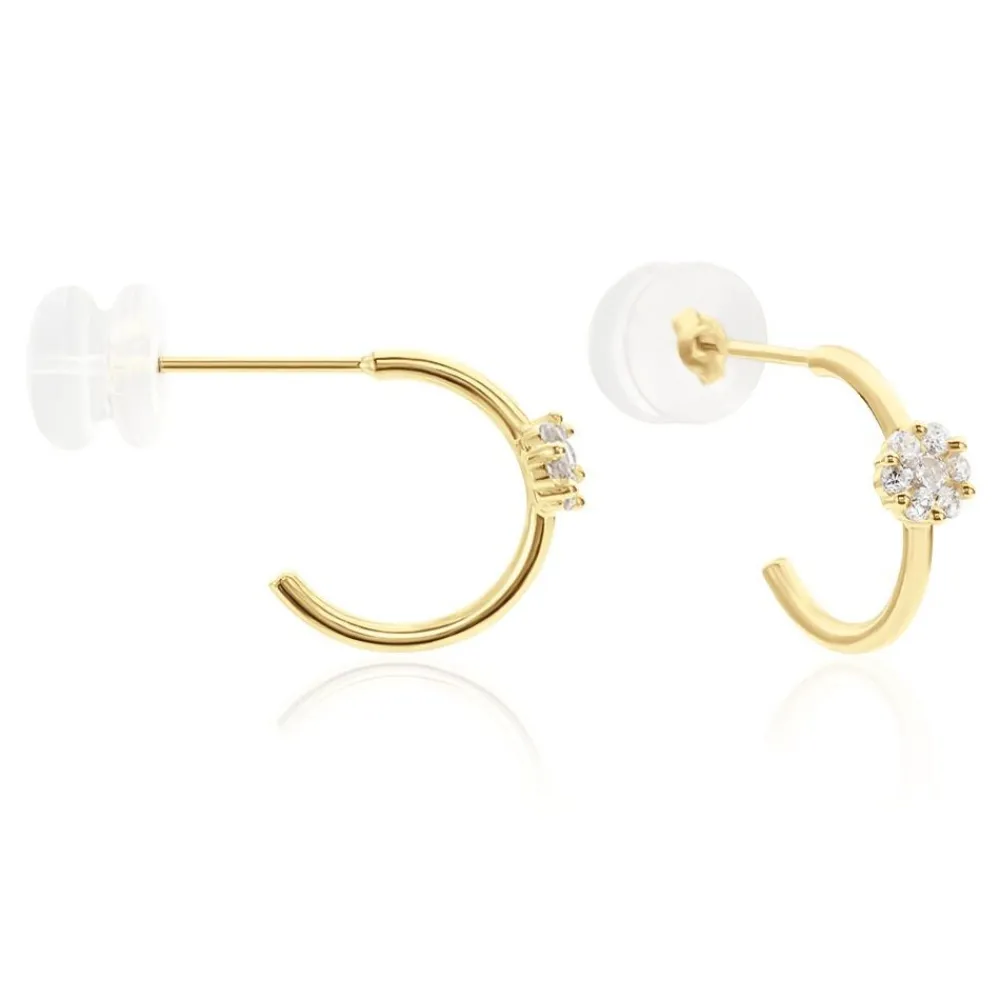 Marc Orian Bijoux Zirconium|Boucles D'Oreilles Fleur > Créoles Orinda Or Jaune Oxyde De Zirconium