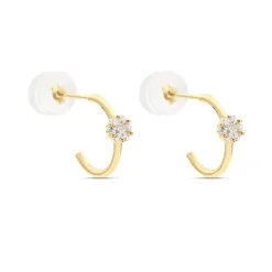 Marc Orian Bijoux Zirconium|Boucles D'Oreilles Fleur > Créoles Orinda Or Jaune Oxyde De Zirconium