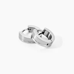 PHEBUS HIM Créoles|Bijoux Homme > Créoles Dave Acier Blanc