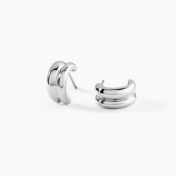 Marc Orian Créoles Argent|Créoles > Créoles Poly Argent Blanc