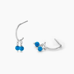 Marc Orian Créoles Argent|Créoles > Créoles Riona Argent Blanc Turquoise