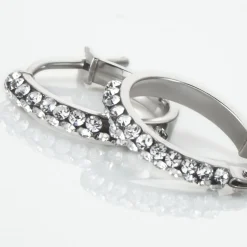 Créoles Sandrine Or Blanc Strass
