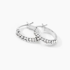 Créoles Sandrine Or Blanc Strass