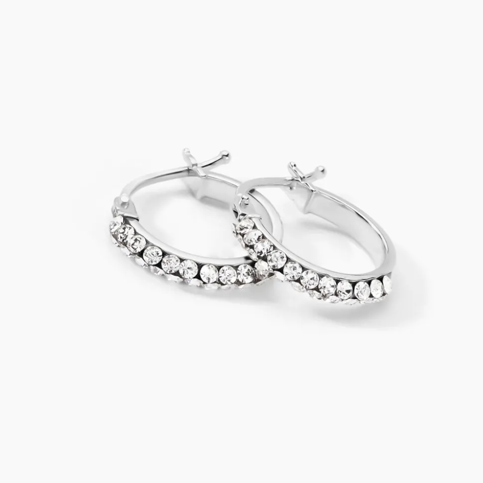 Créoles Sandrine Or Blanc Strass