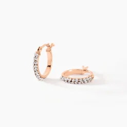 Marc Orian Boucles D'Oreilles Strass|Créoles > Créoles Sandrine Or Rose Strass